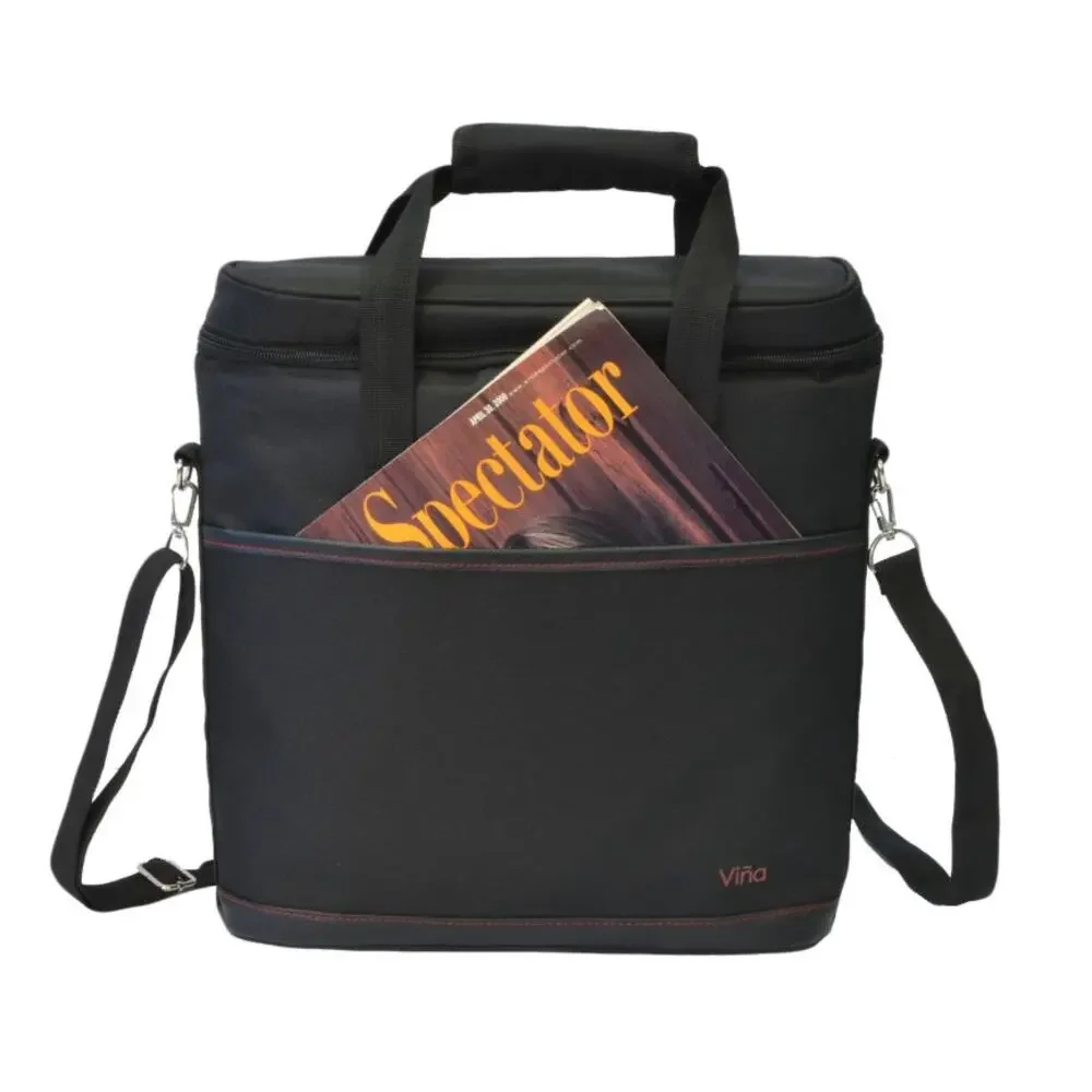 Vina 3 Bottle Wine Carrier Tote Bag Insulated Cooler Carrying Case with Opener